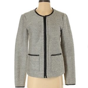 Gray zip up blazer jacket